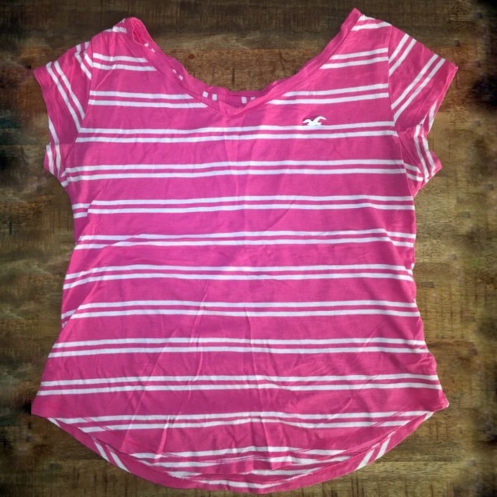 Hollister Pink Stripped Shirt